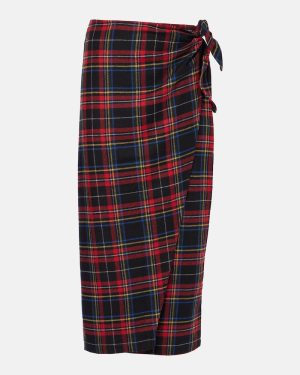 Polo Ralph Lauren Plaid wool-blend wrap skirt
