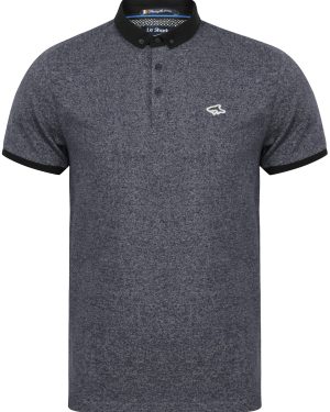 Polo Shirts Ellsworth Flecked Cotton Jersey Polo Shirt in Navy - Le Shark / S - Tokyo Laundry