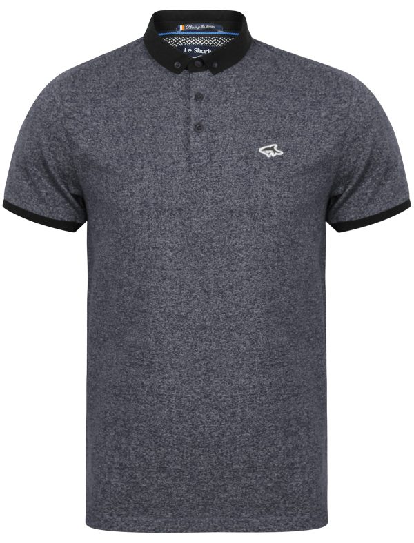 Polo Shirts Ellsworth Flecked Cotton Jersey Polo Shirt in Navy - Le Shark / S - Tokyo Laundry