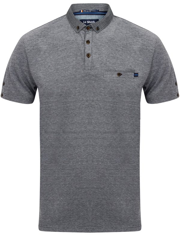 Polo Shirts Gavel Pique Polo Shirt with Printed Collar in True Navy - Le Shark / S - Tokyo Laundry