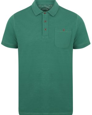 Polo Shirts Plata Cotton Jersey Slub Polo Top In Mallard Green - South Shore / S - Tokyo Laundry