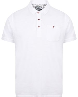 Polo Shirts Plata Cotton Jersey Slub Polo Top In Optic White - South Shore / S - Tokyo Laundry
