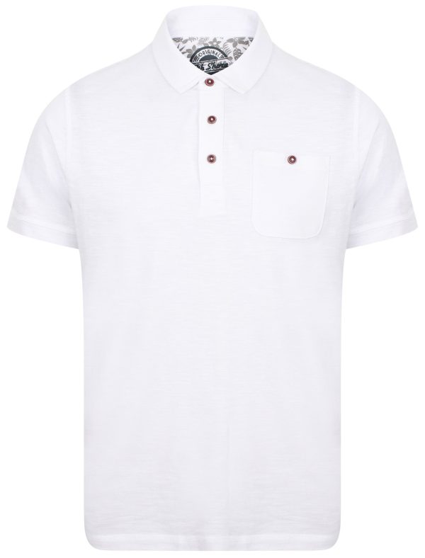 Polo Shirts Plata Cotton Jersey Slub Polo Top In Optic White - South Shore / S - Tokyo Laundry