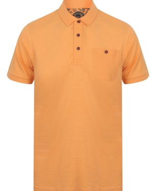 Polo Shirts Plata Cotton Jersey Slub Polo Top In Pumpkin - South Shore / S - Tokyo Laundry