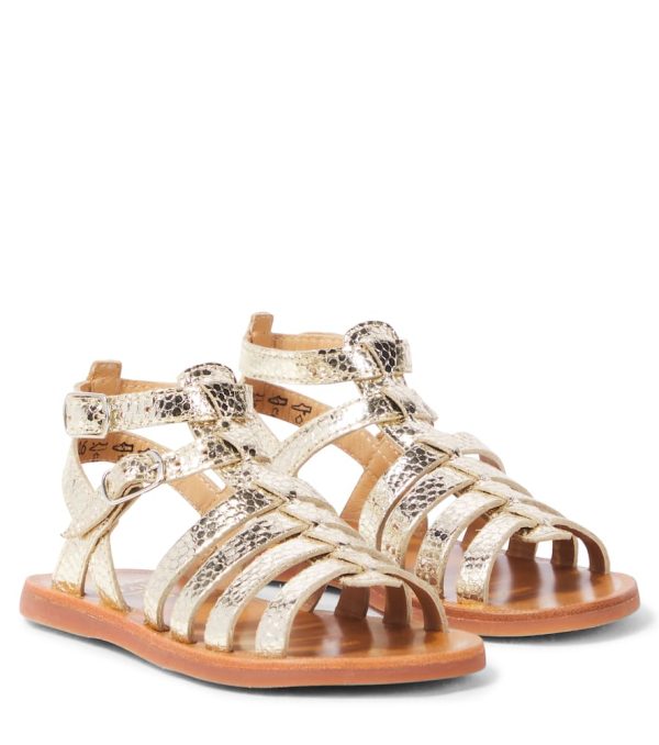 Pom d'Api Plagate Gladiator metallic leather sandals