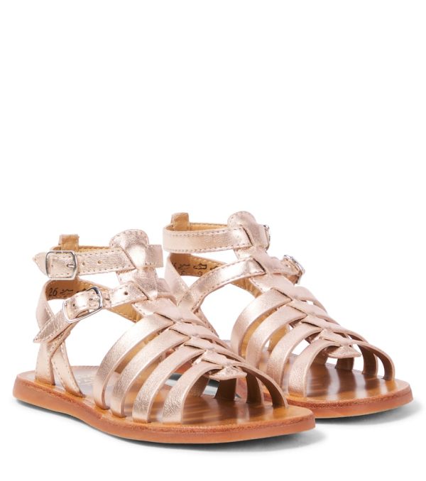 Pom d'Api Plagette Gladiator metallic leather sandals