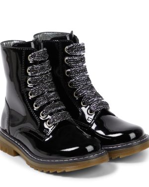 Pom d'Api Sid Ranger patent leather lace-up boots