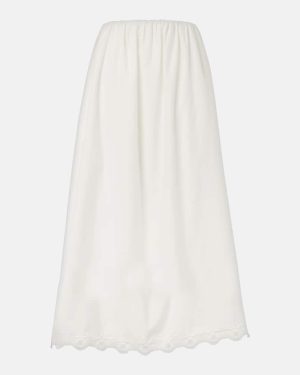 Posse Antoinette embroidered cotton maxi skirt