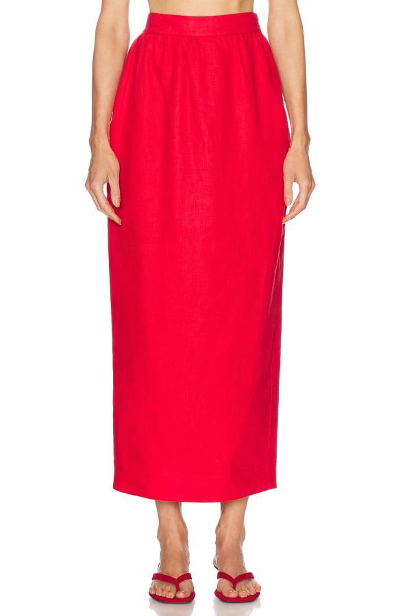 Posse Bonnie Pencil Skirt in Red - Red. Size L (also in M, S, XS).