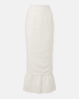 Posse Matilda tiered linen pencil skirt