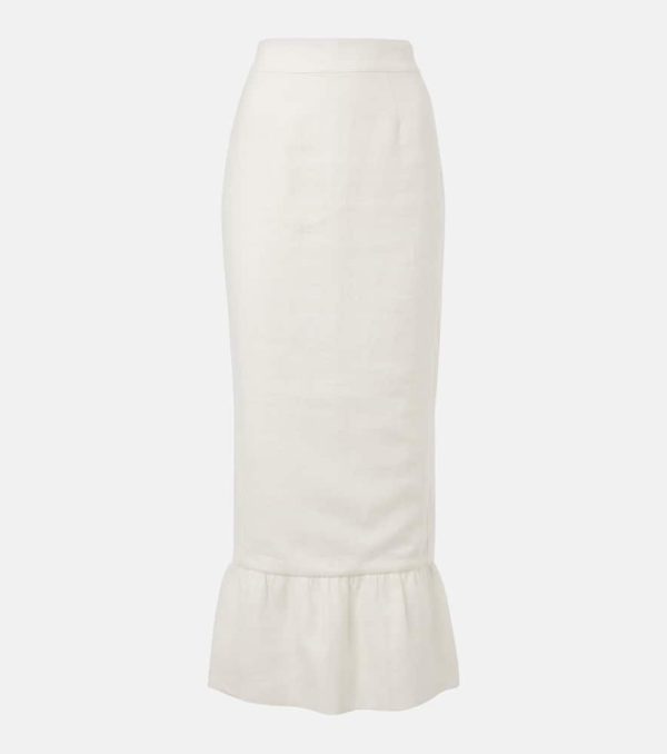 Posse Matilda tiered linen pencil skirt