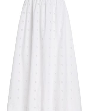Posse - Peggy Embroidered Maxi Skirt - White - M - Moda Operandi