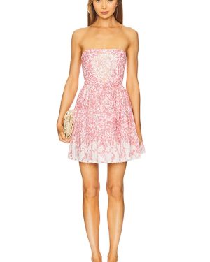 Poupette St Barth Christine Bandeau Dress in Pink. Size M, S, XS.