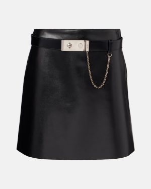 Prada Belted leather mini skirt