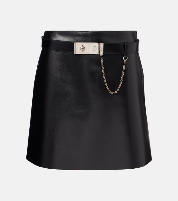 Prada Belted leather mini skirt