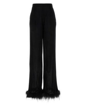 Prada Black Satin Wide-leg Pant