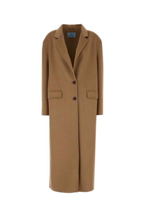 Prada Camel Wool Blend Coat