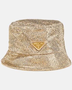 Prada Crystal-embellished satin bucket hat