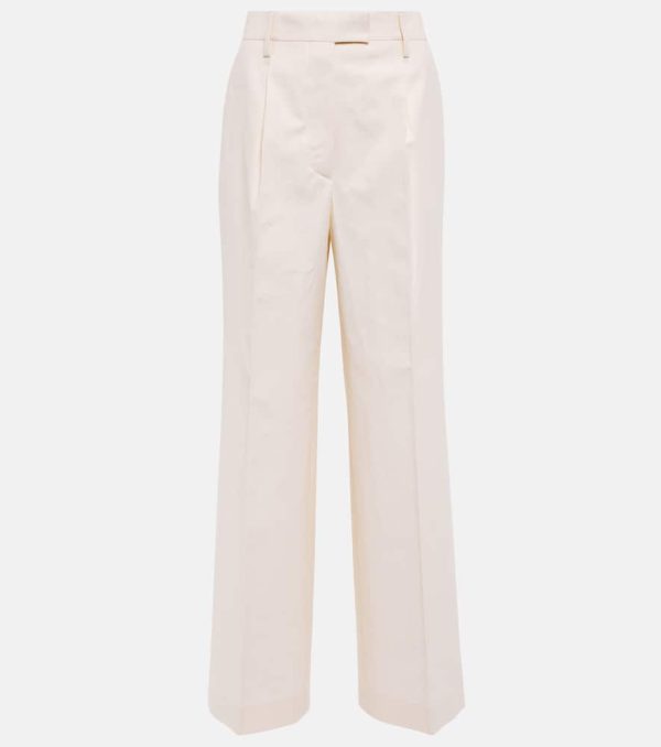 Prada Cupro high-rise wide-leg pants