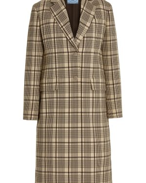 Prada - Double-Breasted Checked Wool Coat - Plaid - IT 42 - Moda Operandi