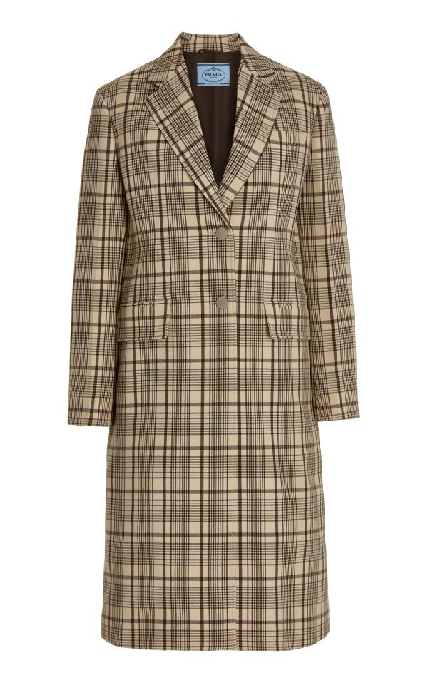 Prada - Double-Breasted Checked Wool Coat - Plaid - IT 42 - Moda Operandi