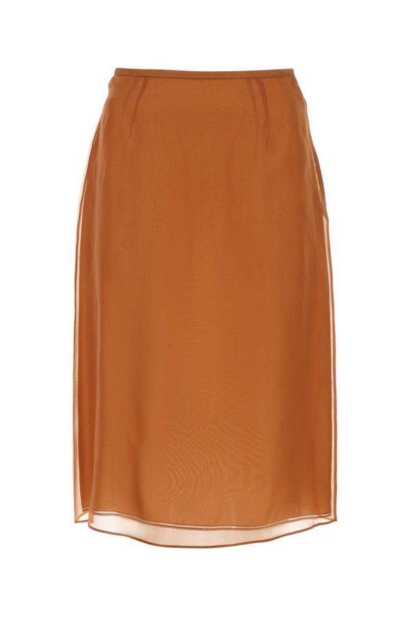 Prada Double Layer Semi-sheer Midi Skirt