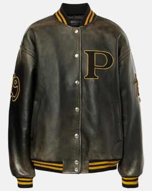 Prada Leather varsity jacket