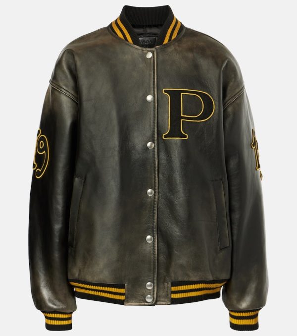 Prada Leather varsity jacket