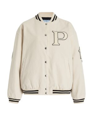 Prada - Oversized Mohair-Wool Varsity Jacket - Ivory - IT 42 - Moda Operandi