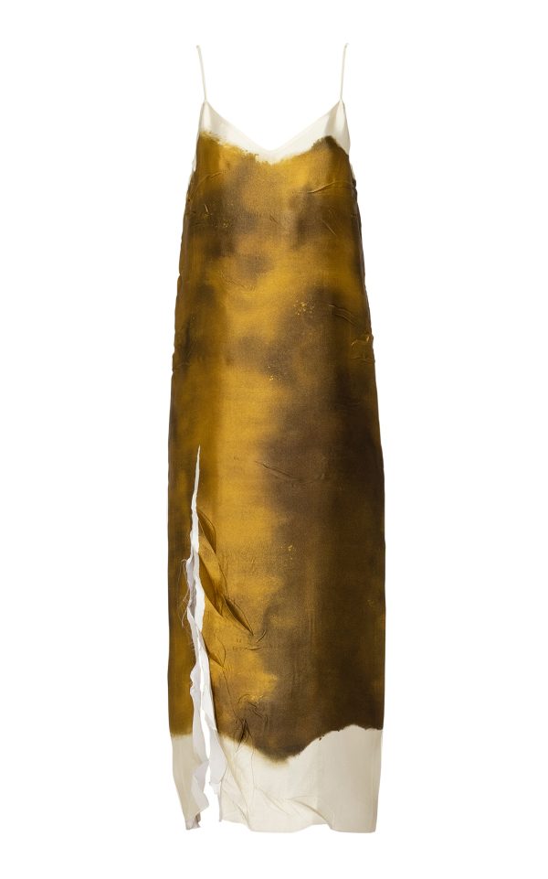 Prada - Printed Slip Midi Dress - Green - IT 40 - Moda Operandi