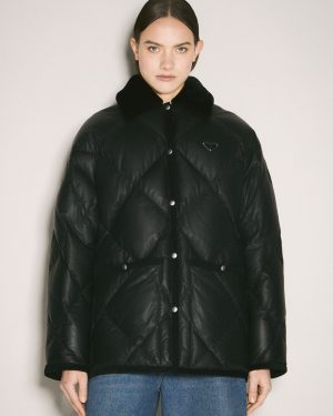 Prada Quilted Nappa Leather Caban - Woman Jackets Black It - 38