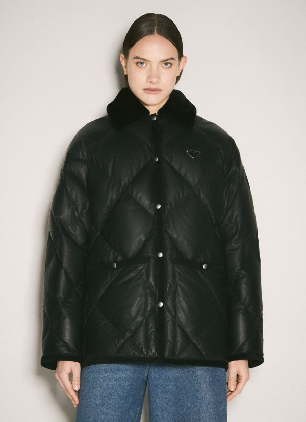 Prada Quilted Nappa Leather Caban - Woman Jackets Black It - 38
