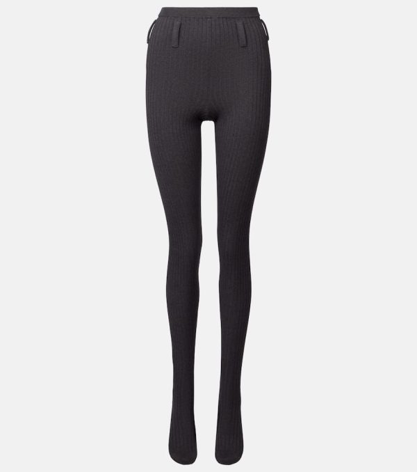 Prada Ribbed-knit cotton-blend tights