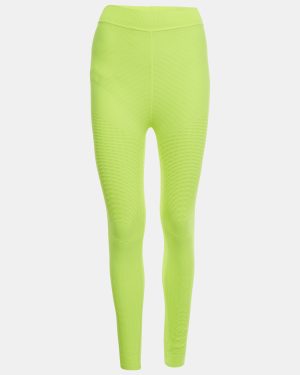 Prada Sport Neon Green Textured Jersey Leggings S/M