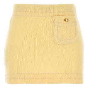 Prada Yellow Cashmere Mini Skirt