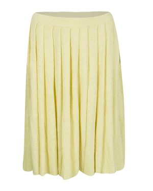 Prada Yellow Pleated Terry Cloth Skirt M