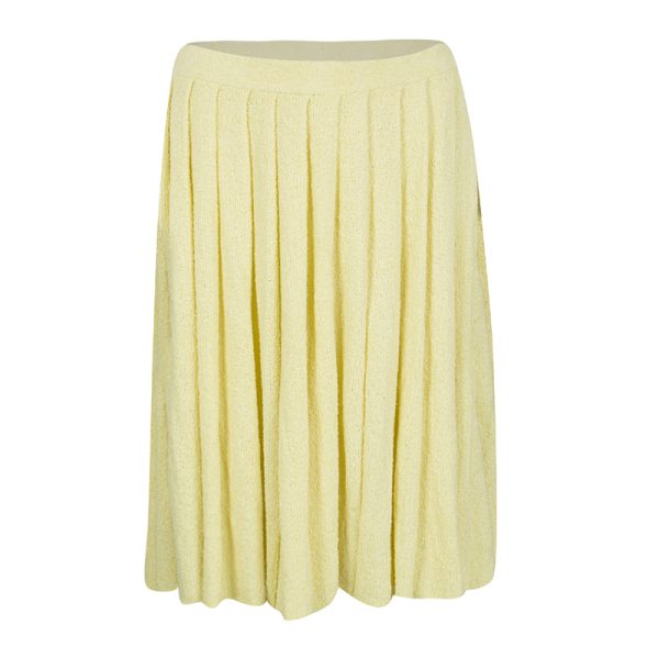 Prada Yellow Pleated Terry Cloth Skirt M