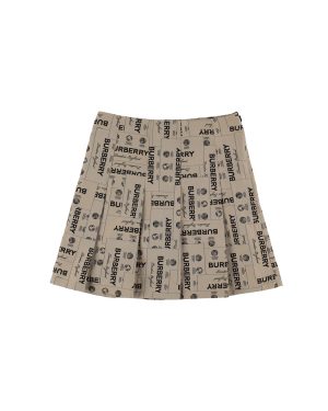 Printed Logo Tech Pleated Skirt