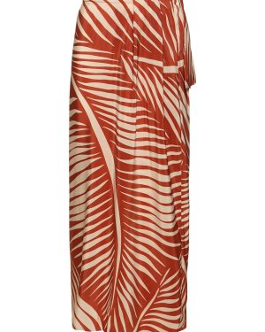Printed Silk Long Wrap Skirt