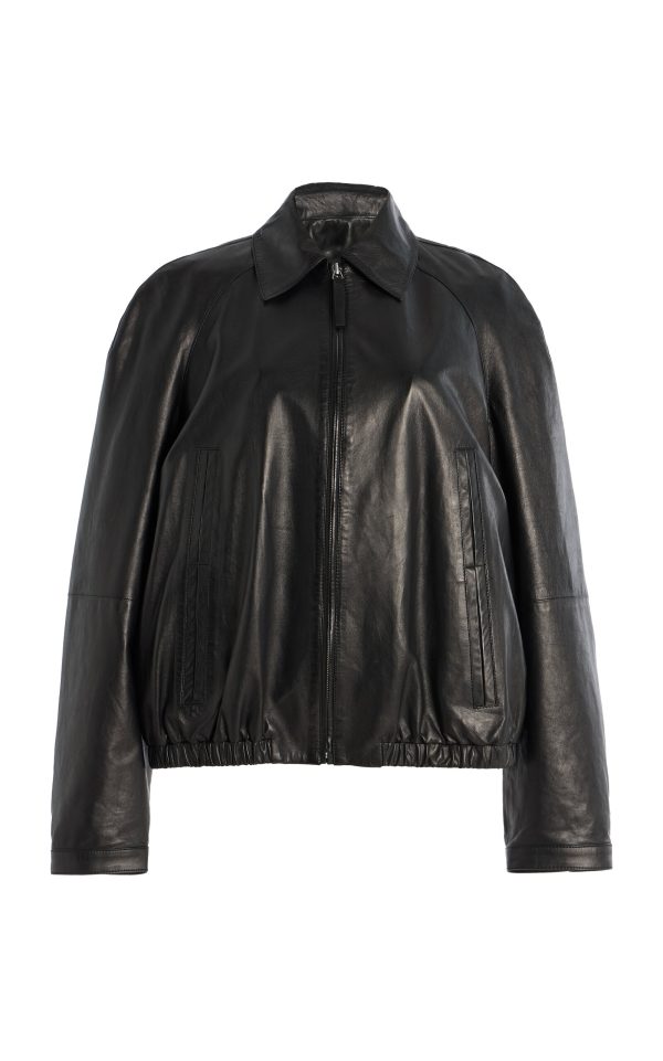 Proenza Schouler White Label - Beck Leather Bomber Jacket - Black - US 6 - Moda Operandi