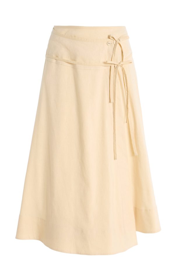 Proenza Schouler White Label - Jovie Slub Linen-Blend Wrap Skirt - Neutral - US 6 - Moda Operandi