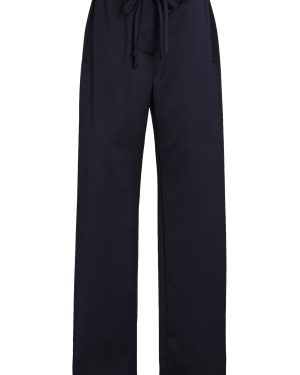 Proenza Schouler White Label - Magnus Satin Wide-Leg Pants - Navy - US 2 - Moda Operandi