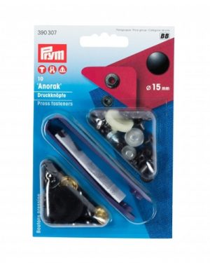 Prym Anorak Snaps Press Fasteners Black