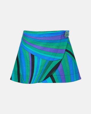 Pucci Iride cotton-blend wrap skirt