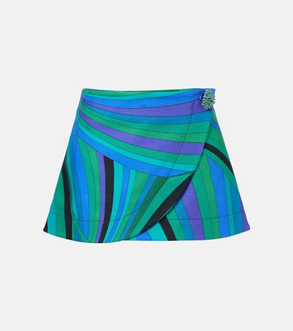 Pucci Iride cotton-blend wrap skirt
