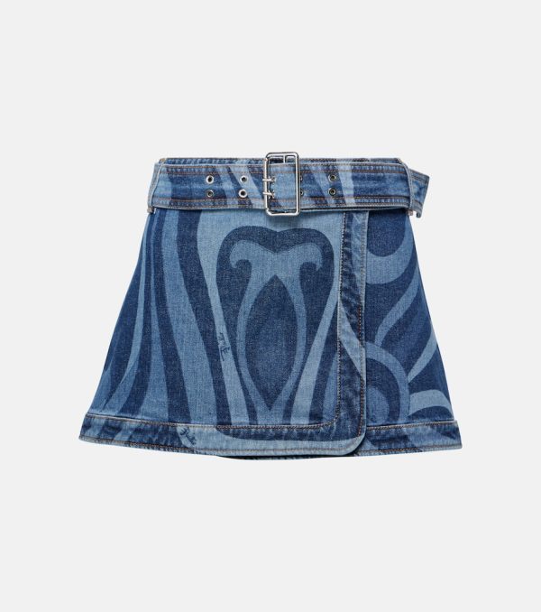 Pucci Marmo denim wrap skirt