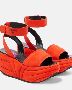 Pucci Pucciami suede wedge platform sandals