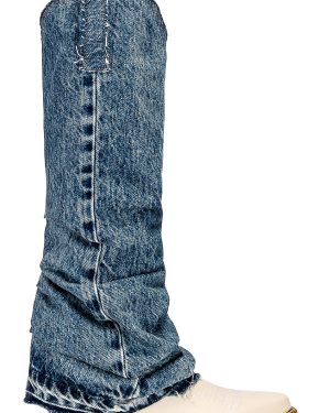 R13 Mid Cowboy Boot with Sleeve in Indigo - Denim-Medium. Size 36 (also in ).