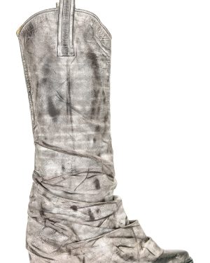 R13 Mid Cowboy Boots in Distressed Grey - Grey. Size 36 (also in ).
