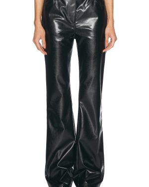 RABANNE Faux Leather Pant in Black - Black. Size 25 (also in 26, 27, 28, 29, 30).